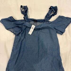 NWT Ann Taylor Women's Blue Denim Top